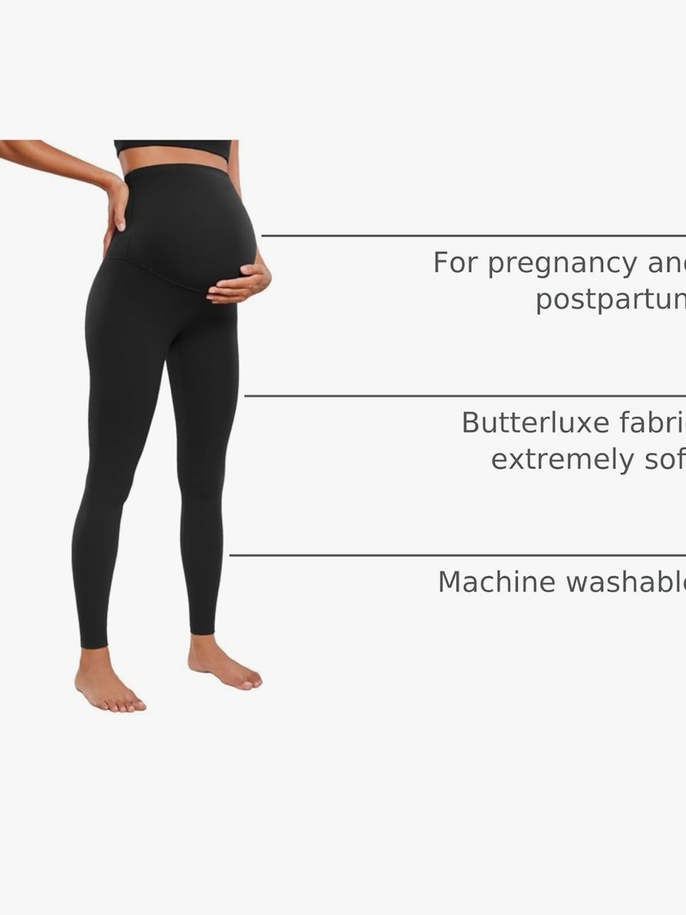 CRZ Yoga Maternity Butter Luxe-Feel Black Full-Length Leggings
